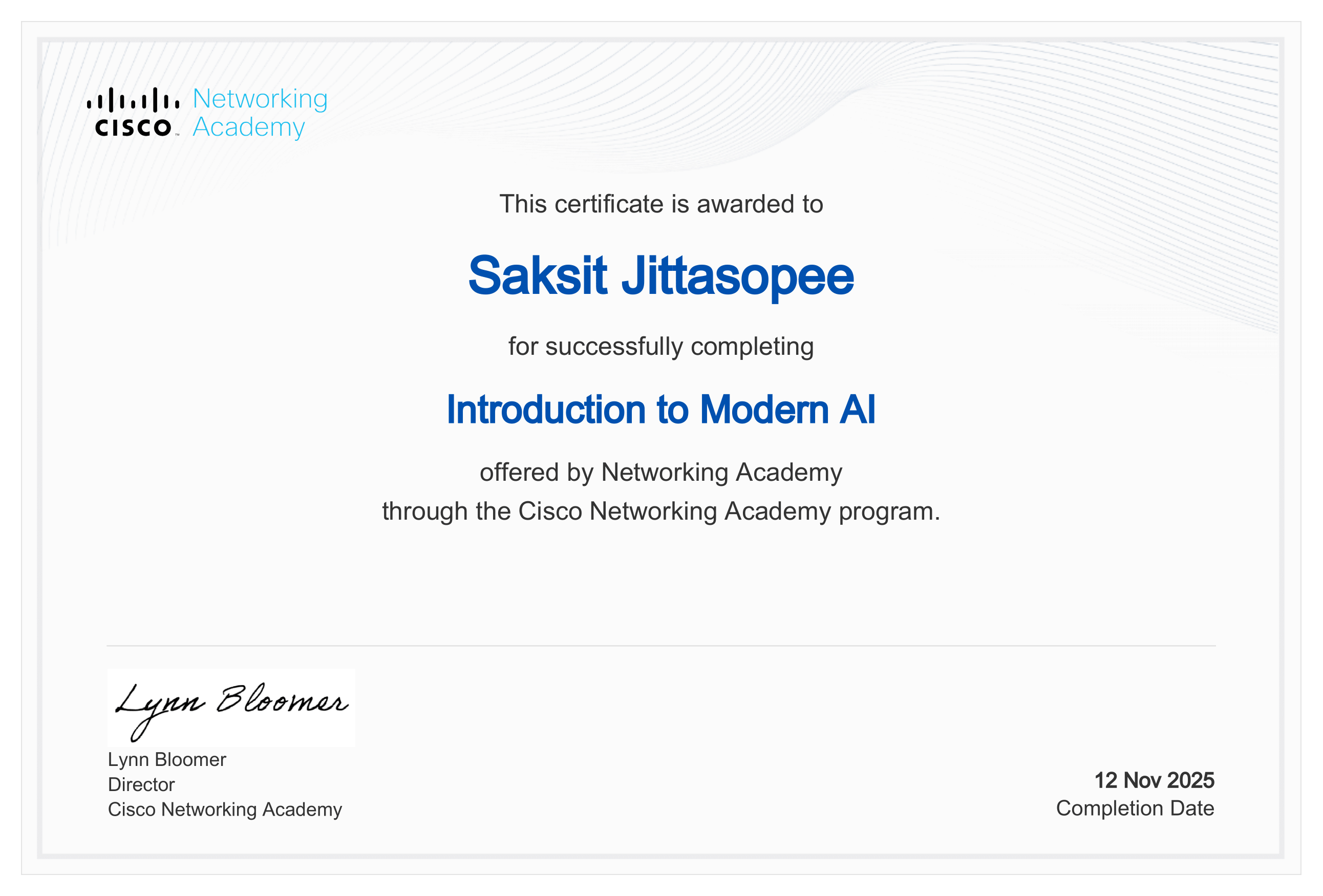 Introduction to Modern AI